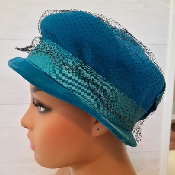 Union made vintage turquoise paisley hat - Picture 5 of 5